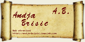 Anđa Brisić vizit kartica